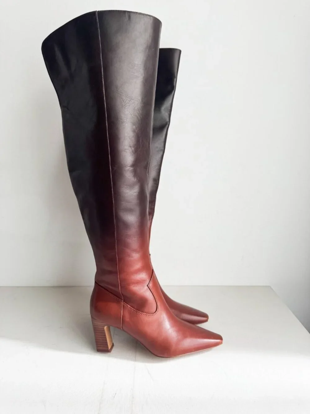 VINCE CAMUTO SHALIE 2 OVER-THE-KNEE BOOT Brown Ombré 7M WIDE CALF